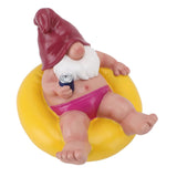 Pool Floater Gnome Statue Resin Pool Party Relaxing Funny Garden Floating Gnome Figurine for Outdoor V1294-YM0901-3111250053411