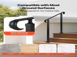 Handrails for Outdoor Steps, 2-3 Step Adjustable Height, Carbon Steel Transitional Handrail with V952-BPSLZFSHS23BVBIXQ001V0