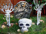 Halloween Glowing Skeleton Head Hands Arms Stakes Luminous Outdoor Decor for Lawn Garden Yard V1294-YM0716-10351200
