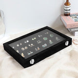 Velvet Earring Organizer Tray with Lid, 13.7x9.4 Inch 24 Grid Jewelry Organizer for Earrings, V1107-107-47621