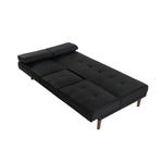 3 Seater Adjustable Sofa Bed With Cup Holder Black V264-SOF-609L-BLK-NA-1