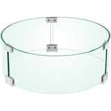 Fire Pit Wind Guard Tempered Glass Flame Guard 17x17x6 In 1/4-In Thick V952-YXBLFFBYC1760EG1YV0