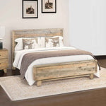 Queen Size Wooden Bed Frame in Solid Wood Antique Design Light Brown V43-BED-WDLQ