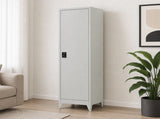 Single-Door Metal Tall Cabinet Shelf Storage for Home Office Gym V63-844441
