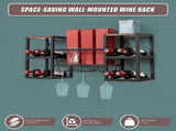 Wall Mounted Wine Rack 3 Stem Glass Holder Storage Organiser V63-841821