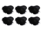 6Pcs Cloth Pendant Lamp Shade with Feather Edge Chandelier Lampshade Light Decoration Accessories V1294-YM0718-3119200176411