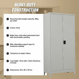 Two-Door Metal Cabinet Shelf Storage for Home Office Gym V63-844341