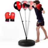 Red kids boxing set, standing punching bag, boxing gloves kids, kids fitness equipment, boxing V1347-140-82478