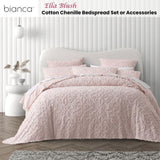 Bianca Ella Blush Cotton Chenille Floral Bedspread Set Single V442-BCA-BEDSPREAD-ELLA-BLUSH-SB