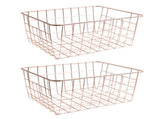 Freezer Basket Rust Proof Large Capacity Iron Storage Bin for Refrigerator Fruits Snacks Drinks 2pcs V1294-YM0901-3117230240513