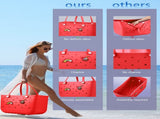 EVA Beach Tote Bag for Swimming, Pool & Travel Waterproof Washable Rubber Handbag with 2 Random V1107-CS-STDDBHS