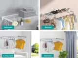 Alston Wall Mounted Drying Rack Black Clothes Airer Space Saver Folding Dryer Bearing Capacity 12KG V985-WMDRYINGRACKB