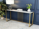 Golden Console Table for Hallway Entryway V767-JJ-XZ191-WT-V1