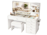 Artiss Dressing Table LED Vanity Desk Set Stool White FURNI-L-DRESS07-WH-AB