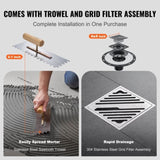Shower Curb Kit, 1828x1828mm, 72"x72" Shower Pan Kit with 50.8mm ABS Central Flange, 101.6mm V952-ABSLYTJHSABSAJTFCV0