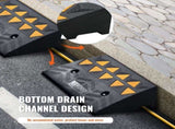 Rubber Curb Ramp 2 Pack, 12.7 cm Rise Height Heavy-Duty 15 tons Load Capacity Threshold Ramps, V952-SJDLYPDGB2190CQUPV0