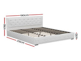 Artiss Bed Frame King Size Gas Lift White TIYO CARDIFF-BEDROOMSUITE-34CM-K