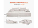 210 cm Oversized Double Chaise Lounge, Corduroy Fabric Sectional Sofa, Cozy Deep Seat Loveseat Sofa V952-CGBYSRSFYSS8Y3HFQ001V0