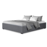 Artiss Bed Frame Queen Size Gas Lift Base Grey TOKI BFRAME-E-TOKI-Q-GY-AB