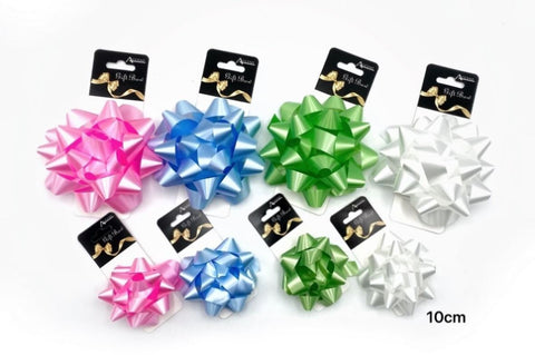 bulk 24 Satin Gift Bow 10cm Assort Cols V637-WRP31741