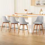 Artiss 4x Bar Stools Swivel Seat Wooden Grey BA-TW-8125-LI-GYX4