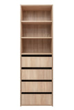 GENEVA THREE SHELF/FOUR DRAWER BUILT IN WARDROBE - CLASSIC - NATURAL OAK V164-ECW2S