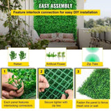Artificial Boxwood Panels, 12 PCS 20"x20" Boxwood Hedge Panels, PE Artificial Grass Backdrop V952-AQFSYCGTYSW246OI9V0