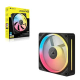 Corsair iCUE LINK LX120R RGB 120 mm PWM Reverse Fan Expansion Single Pack Black 66.7 CFM, V1202-V2-CFCO-LX120R-BK