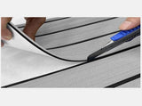 Grey Striped EVA Boat Deck Mat - Waterproof Non-Slip Flooring for Yacht, Boat, and Outdoor V888-ELOSUNG36745