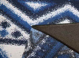 200x300cm Large Floor Blue Ethnic Rug Modern Area Carpet for Bedroom & Lounge V63-838351