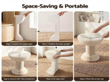Artiss Paper End Table Honeycomb Coffee Table Foldable Round Bedside Side Table White 40x55cm PAPER-COF-40D-WH