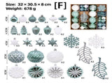 62-Piece Hand-Painted Christmas Ball Ornament Set with Assorted Shapes and Textures for Holiday Tree V1341-ZY-2DTQTSTP-F