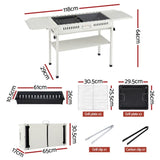 Grillz Portable BBQ Grill w/ Stainless Steel Racks & Pans for Outdoor XFEL-BBQ-SMO-FD-BE