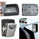Outdoor Indoor Keysafe Lock Box 4 Digital Combination Lock Wall Mounted Box for Keys House Key V1192-AZ-W-30734