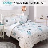 Ramesses 5 Piece Kids Comforter Set Cactus Double V442-KIT-COMFORTER-3PCESCACTUS-BLUE-DS