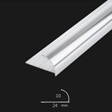 10 x Tile Trim Heavy Duty Round Edge Aluminium 10mm V63-844581