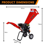 Ducar 7HP Wood Chipper Shredder Mulcher Grinder Petrol Red WCP-Z07-RDBK