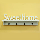 Key and Mail Holder-Mounted,Wooden Key Rack Hanger Holder for with 4 Key Hooks, Rustic V1192-AZ-W-29663