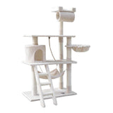 158cm Cat Tree Scratching Post Scratcher Pole Gym Toy House Furniture Multilevel - beige V610-CAT52007-BEI