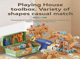 DIY assembly toy, wooden building set, electric drill toy for kids, educational construction toy, V1102-819-47387-MLT-125PCS