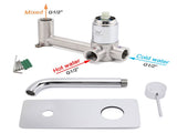 WELS Chrome Round Wall Mounted Basin Vanity Mixer Bath Tub Bubble Faucet Spout V1233-KRD301ACR