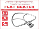 Flat Beater Compatible with KitchenAid 4.5-5 Quart Tilt-Head Stand Mixer,Stainless Steel Paddle V1370-AZ4-08220
