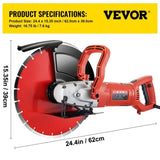 Electric Concrete Saw, 14" Concrete Cutter, 1800W Concrete Saw, Electric Circular Saw with 14" Blade V952-QZJDD14SGJAC00001V3
