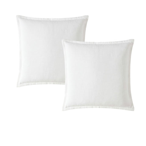 Platinum Collection Pair of Caspian White European Pillowcases 65 x 65cm V442-LED-PILLOWC-CASPIAN-WHITE-EU