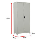 Two-Door Metal Cabinet Shelf Storage for Home Office Gym V63-844341