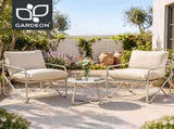 Gardeon Outdoor Bistro Set 3 Piece Patio Furniture Conversation Table and Chairs Khaki ODF-BISTRO-STL-CGR