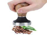 58mm Stainless Steel Flat Coffee Tamper Powder Pressed Hammer with Height Adjustable Wooden V1294-YM0901-3118200176412