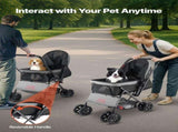 Pet Stroller, 20KG Weight Capacity, Foldable Dog Stroller Cart, 4 Wheels Cats Stroller with Mesh V952-CWTCCGK4QSHSAWPRUV0