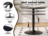 Artiss Bar Stools and Table Set 3PCS Dining Desk Kitchen Chairs Cafe Pub Black BA-SET-304-T-BK