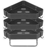 1 Set Shower Shelf Dark Grey Aluminum Shampoo Holder Corner Shelves Wall Mounted for Bathroom Use V1369-AZ3-W-15771